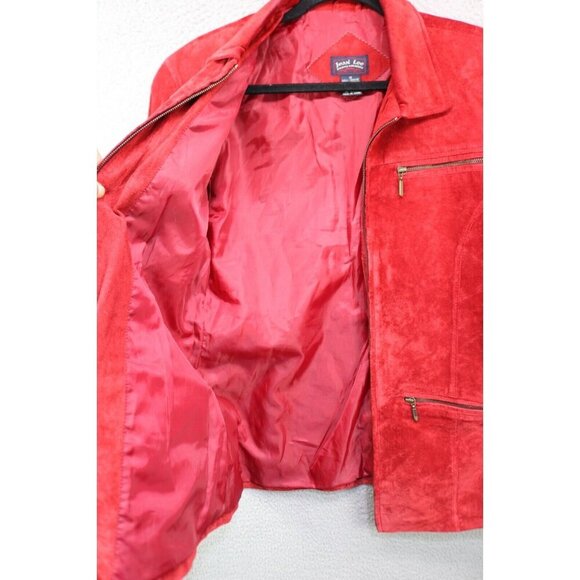 Jessi Lee 100% Leather Red Western Prairie Jacket-Size Medium-Pockets - Picture 5 of 9